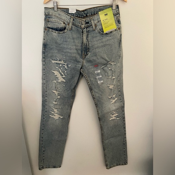 Levi's Men's 511 Slim Fit Jeans Better Days Blue Distressed 34 x 34 B4HP - Picture 1 of 7